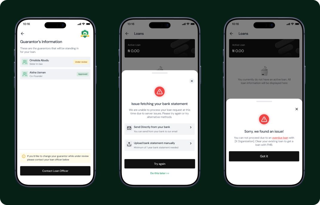 Guided document upload screens