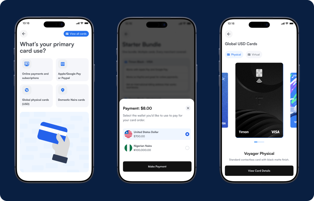 Outcome and product improvement screens